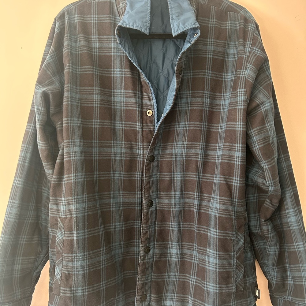 The North Face Men's Blue and Brown Plaid Jacket